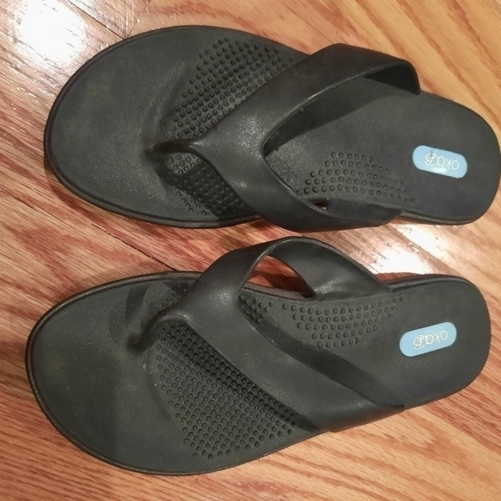OKA-B Black Flip‎ Flops - Medium